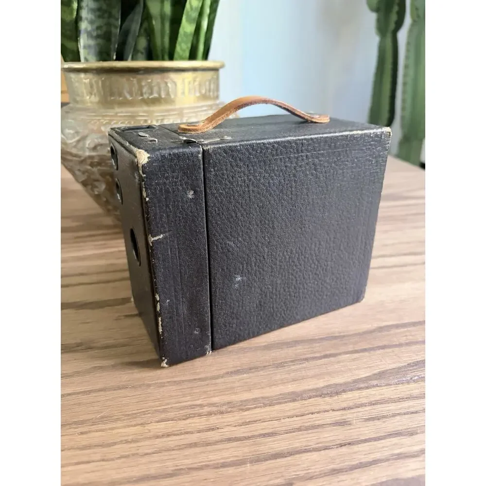 Antique 1909 Brownie Camera Kodak No 2 A Model B Box Camera With Leather Handle
